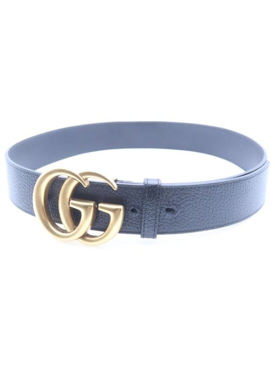 Gucci GG Marmont Leather Belt Black Gold main image 4